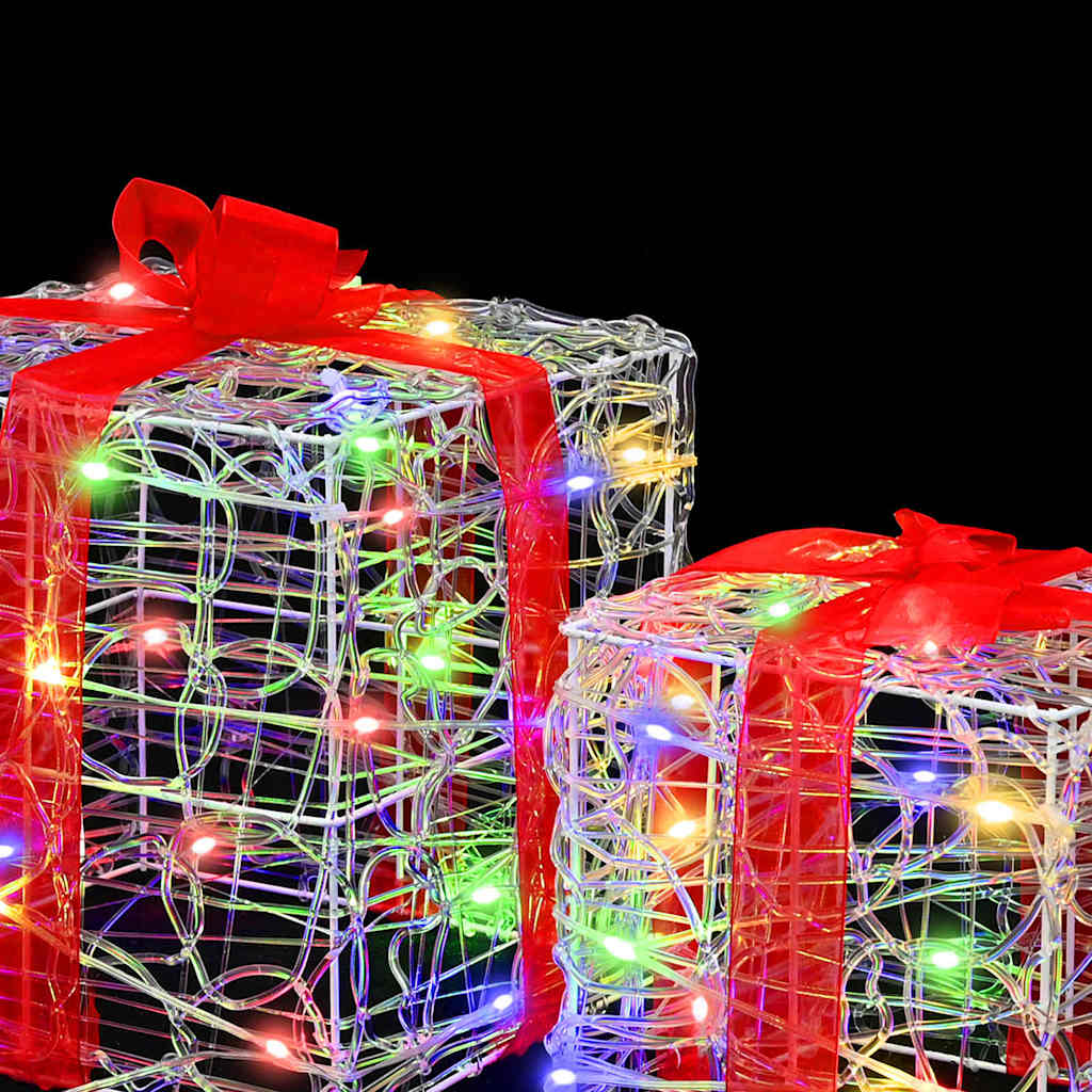 Κουτί Δώρου με 60 LED 3 pcs Πολύχρωμο 20 x 20 x 20 εκ. Ακρυλικό - Pakobazaar