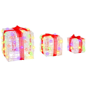 Κουτί Δώρου με 60 LED 3 pcs Πολύχρωμο 20 x 20 x 20 εκ. Ακρυλικό - Pakobazaar