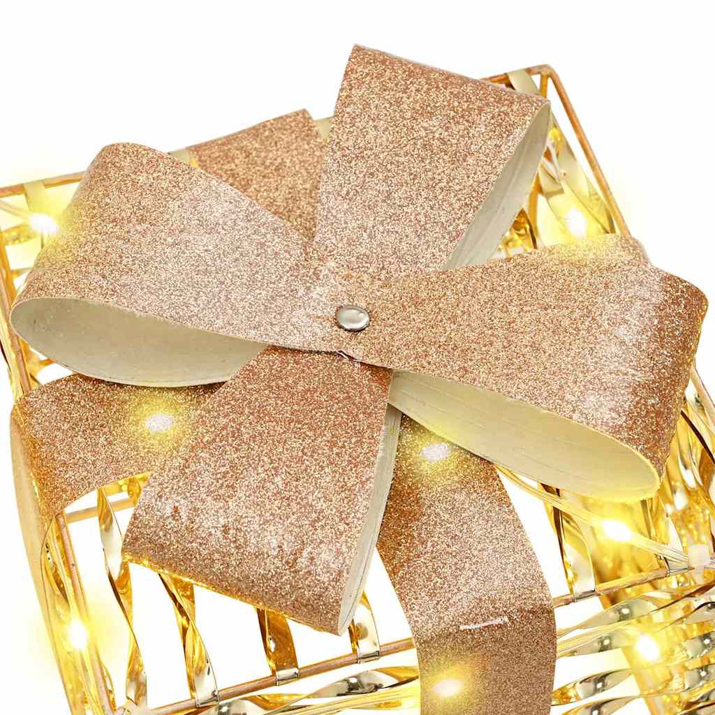 Κουτί Δώρου με 60 LED 3 pcs Θερμό λευκό 20 x 20 x 20 εκ. PET - Pakobazaar