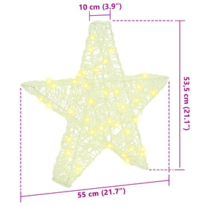 3D Αστέρι με 50 LED Θερμό λευκό 55 x 53.5 x 10 εκ Ακρυλικό - Pakobazaar