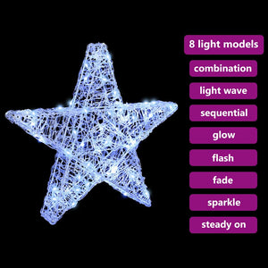 3D Αστέρι με 50 LED Ψυχρό λευκό 55 x 53.5 x 10 εκ Ακρυλικό - Pakobazaar