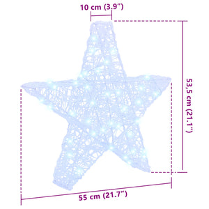 3D Αστέρι με 50 LED Ψυχρό λευκό 55 x 53.5 x 10 εκ Ακρυλικό - Pakobazaar