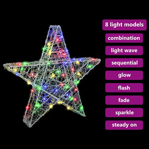 3D Αστέρι με 50 LED Πολύχρωμο 55 x 53.5 x 10 εκ Ακρυλικό - Pakobazaar