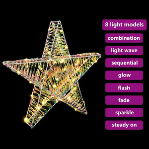 3D Αστέρι με 50 LED Θερμό λευκό 55 x 52.5 x 9 εκ PET - Pakobazaar