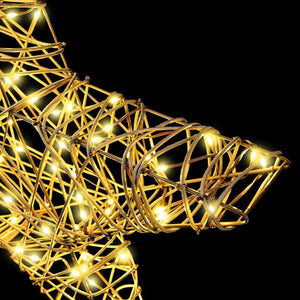 3D Αστέρι με 50 LED Θερμό λευκό 55 x 52.5 x 9 εκ Ρατάν - Pakobazaar