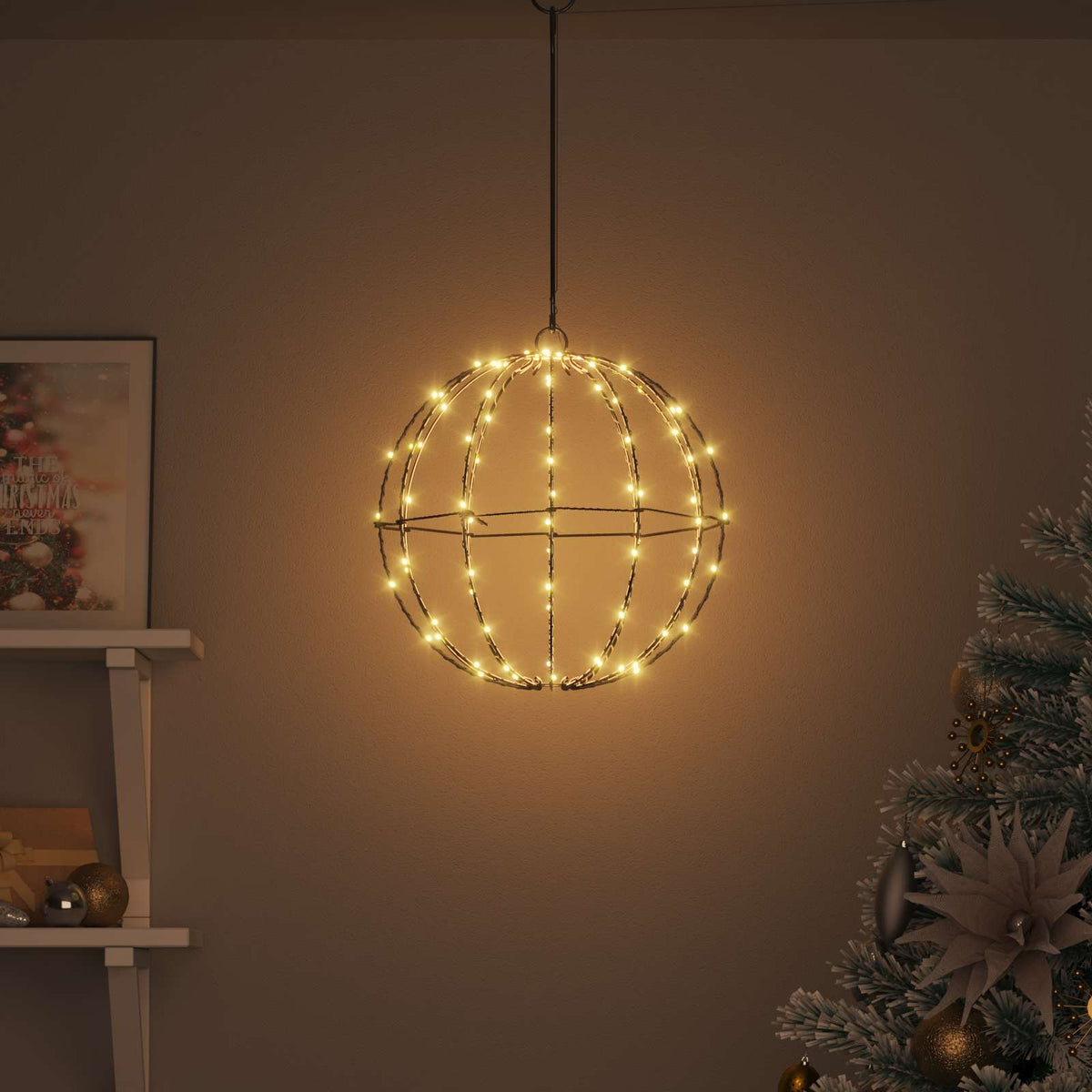 Μπάλα Θερμό λευκό 30 x 30 x 32 εκ Μέταλλο 96 LED - Pakobazaar