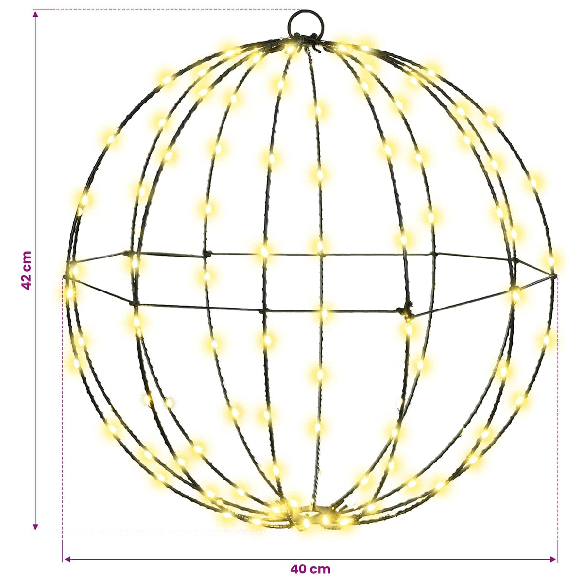Μπάλα Θερμό λευκό 40 x 40 x 42 cm Μέταλλο 120 LED