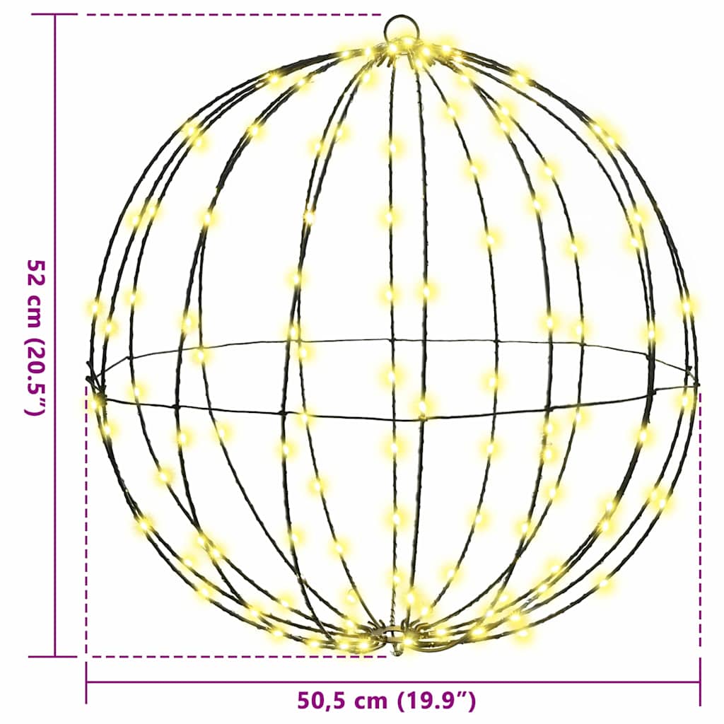 Μπάλα με 160 LED Θερμό λευκό 50,5 x 50,5 x 52 εκ Μέταλλο - Pakobazaar