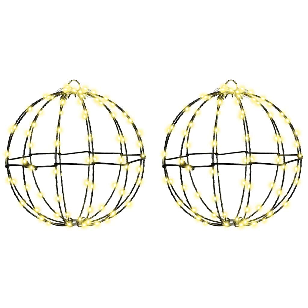 Μπάλα με 192 LED 2 pcs Θερμό λευκό 30 x 30 x 32 εκ Μέταλλο - Pakobazaar