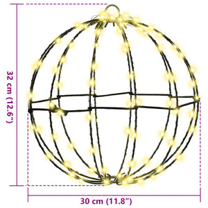 Μπάλα με 192 LED 2 pcs Θερμό λευκό 30 x 30 x 32 εκ Μέταλλο - Pakobazaar