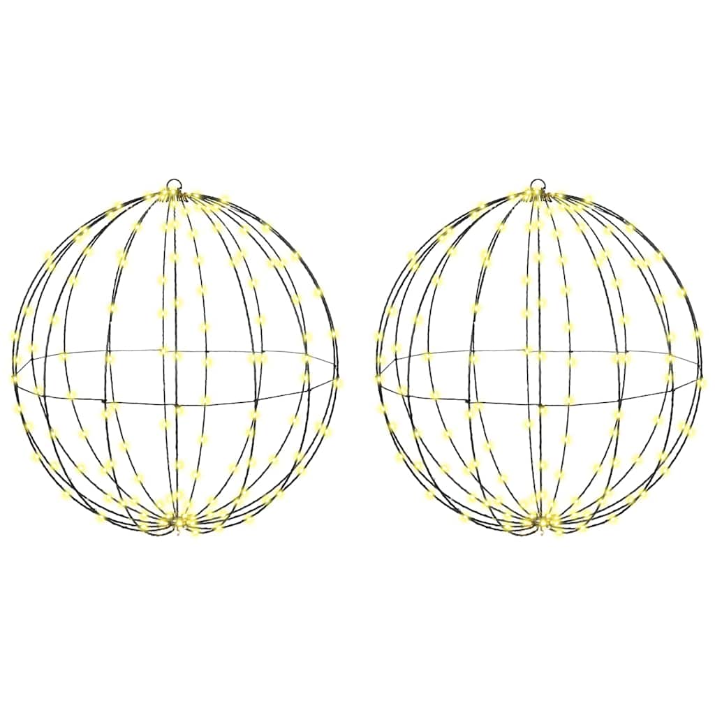 Μπάλα με 384 LED 2 pcs Θερμό λευκό 59,5 x 59,5 x 63 εκ Μέταλλο - Pakobazaar