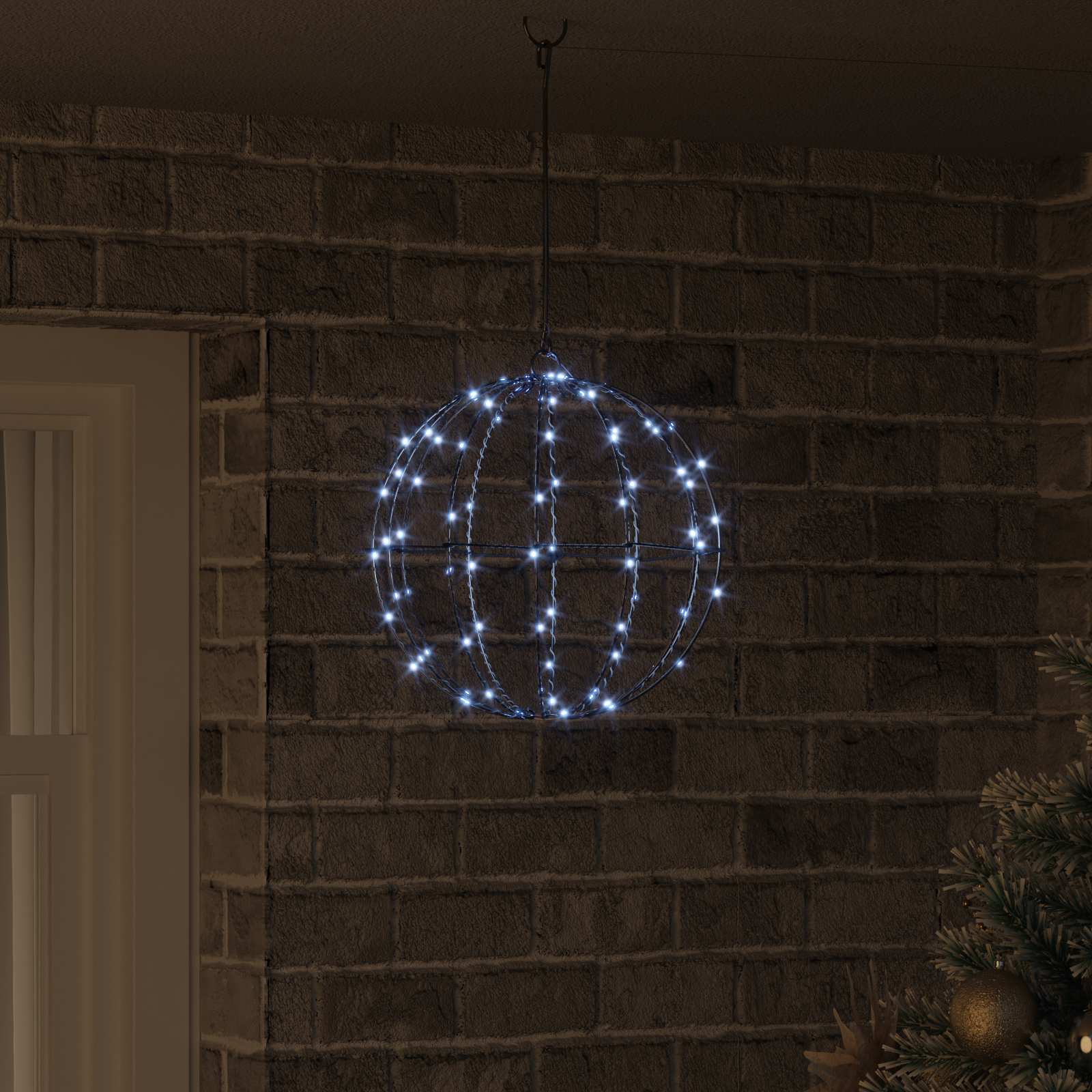 Μπάλα 96 LED Ψυχρό λευκό 31,5 x 31,5 x 32 εκ Μέταλλο