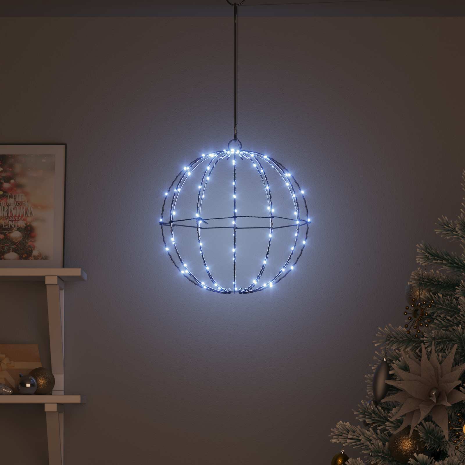 Μπάλα 96 LED Ψυχρό λευκό 31,5 x 31,5 x 32 εκ Μέταλλο