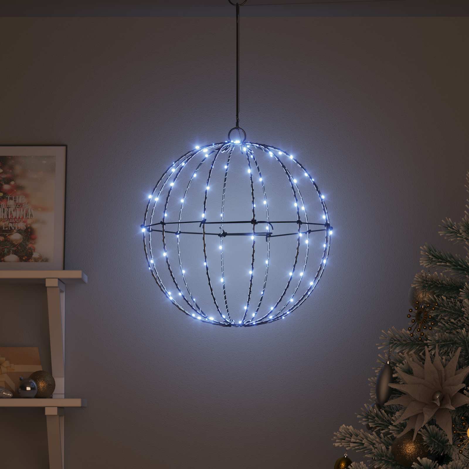Μπάλα 120 LED Ψυχρό λευκό 40,5 x 40,5 x 42 εκ Μέταλλο