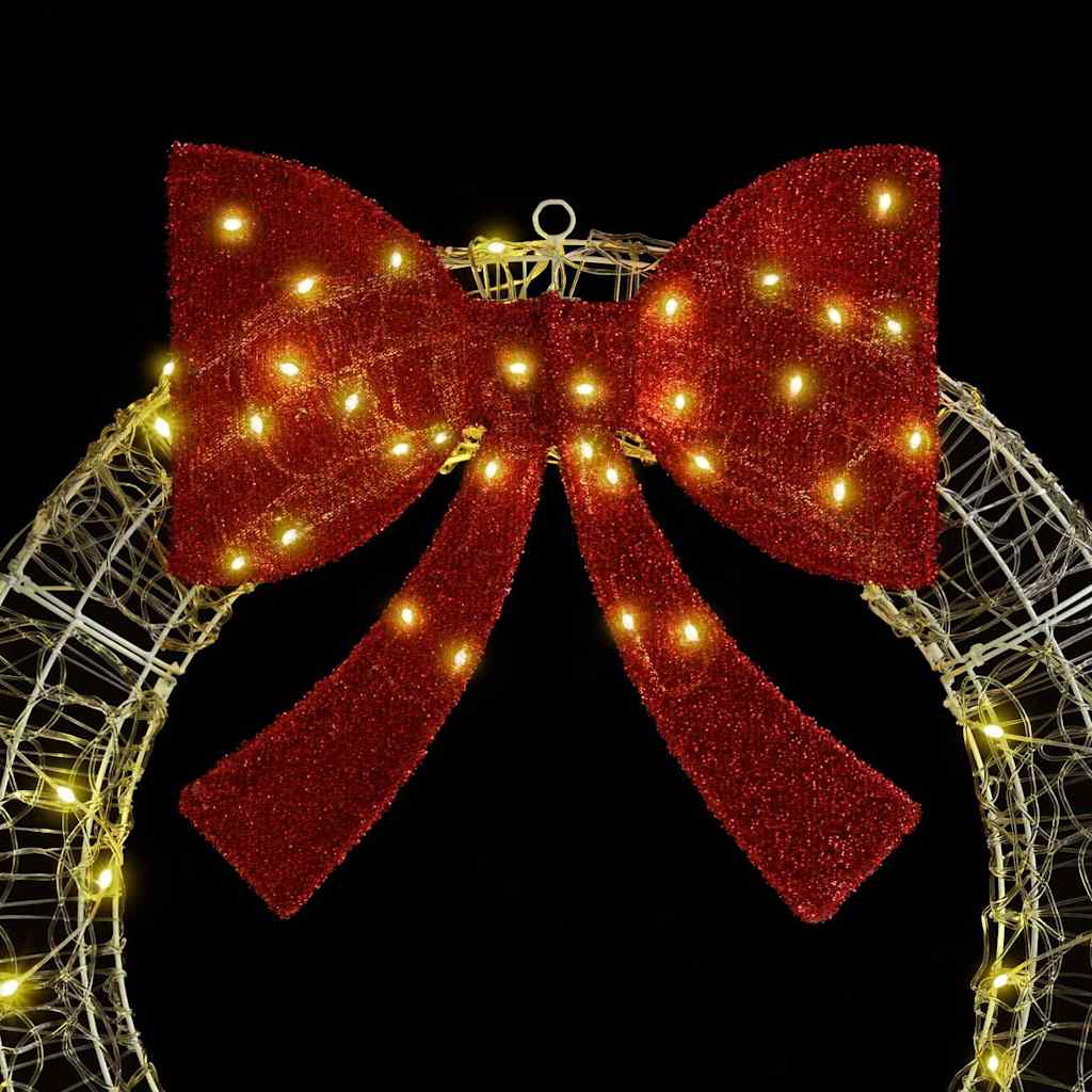 Στεφάνι με 60 LED Θερμό λευκό 76 x 76 x 8,5 εκ Ακρυλικό - Pakobazaar