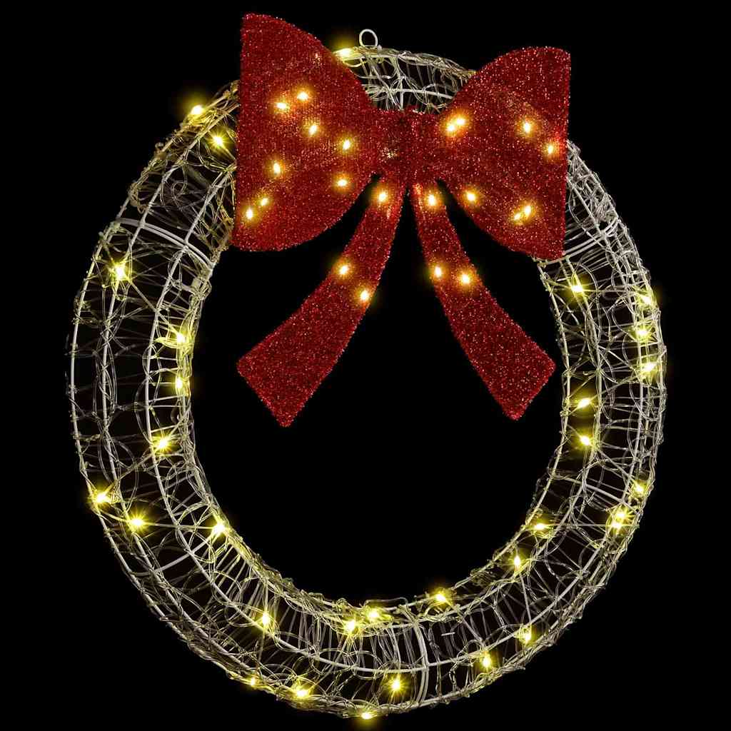 Στεφάνι με 60 LED Θερμό λευκό 76 x 76 x 8,5 εκ Ακρυλικό - Pakobazaar