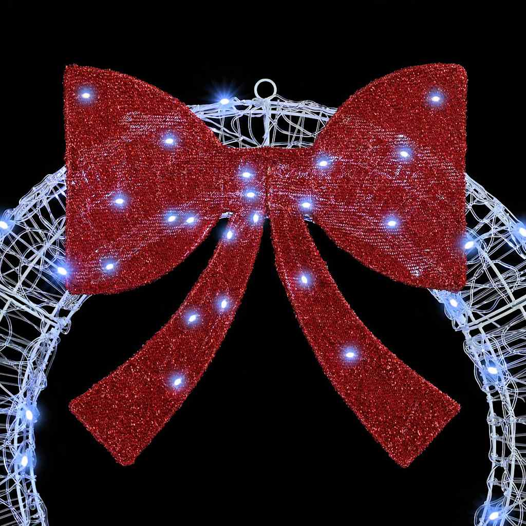 Στεφάνι με 60 LED Ψυχρό λευκό 76 x 76 x 8,5 εκ Ακρυλικό - Pakobazaar