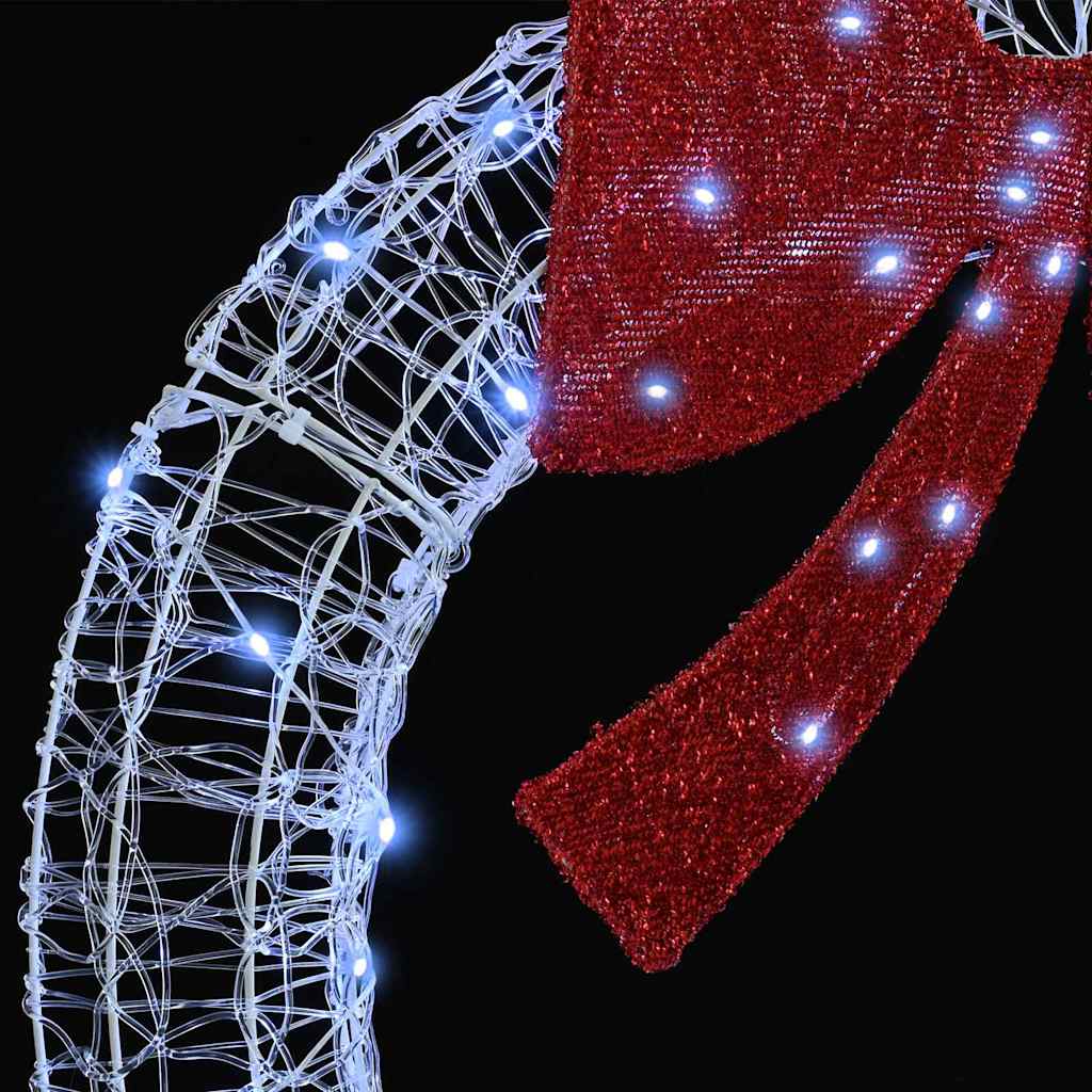 Στεφάνι με 60 LED Ψυχρό λευκό 76 x 76 x 8,5 εκ Ακρυλικό - Pakobazaar