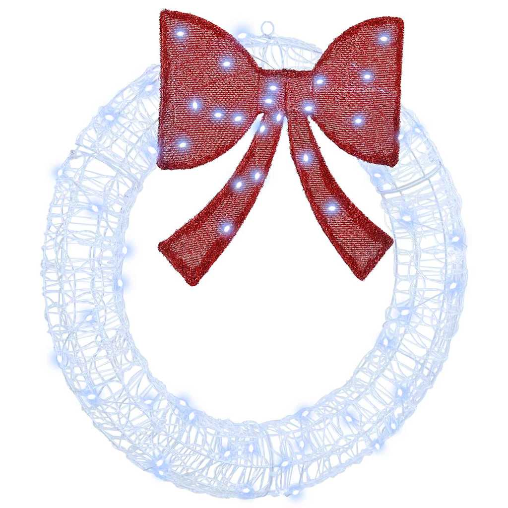 Στεφάνι με 60 LED Ψυχρό λευκό 76 x 76 x 8,5 εκ Ακρυλικό - Pakobazaar