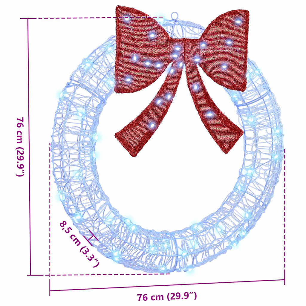 Στεφάνι με 60 LED Μπλε 76 x 76 x 8,5 εκ Ακρυλικό - Pakobazaar