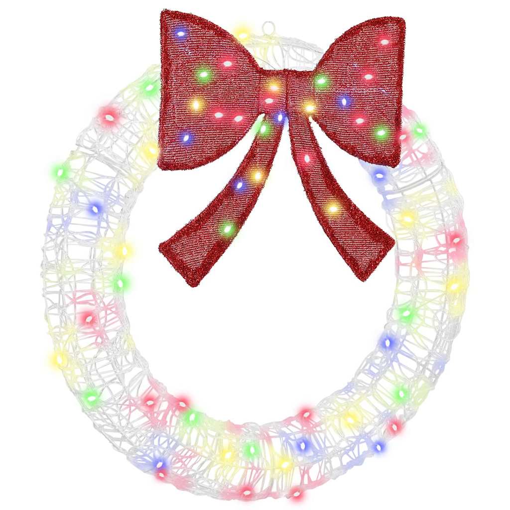 Στεφάνι με 60 LED Πολύχρωμο 76 x 76 x 8,5 εκ Ακρυλικό - Pakobazaar