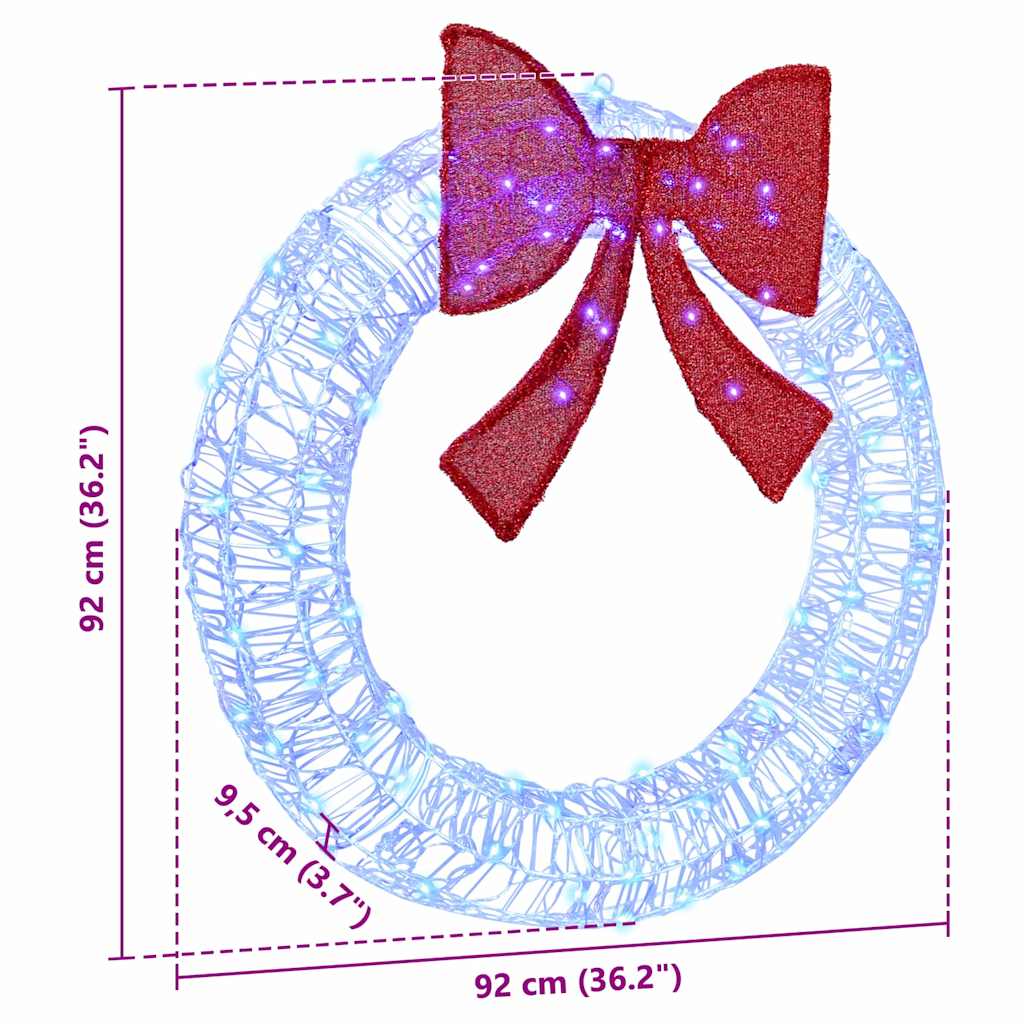 Στεφάνι με 80 LED Μπλε 92 x 92 x 9,5 εκ Ακρυλικό - Pakobazaar