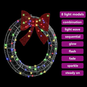 Στεφάνι με 80 LED Πολύχρωμο 92 x 92 x 9,5 εκ Ακρυλικό - Pakobazaar