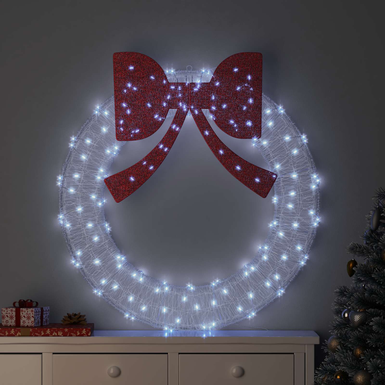 Στεφάνι με 150 LED Ψυχρό λευκό 120 cm Ακρυλικό - Pakobazaar