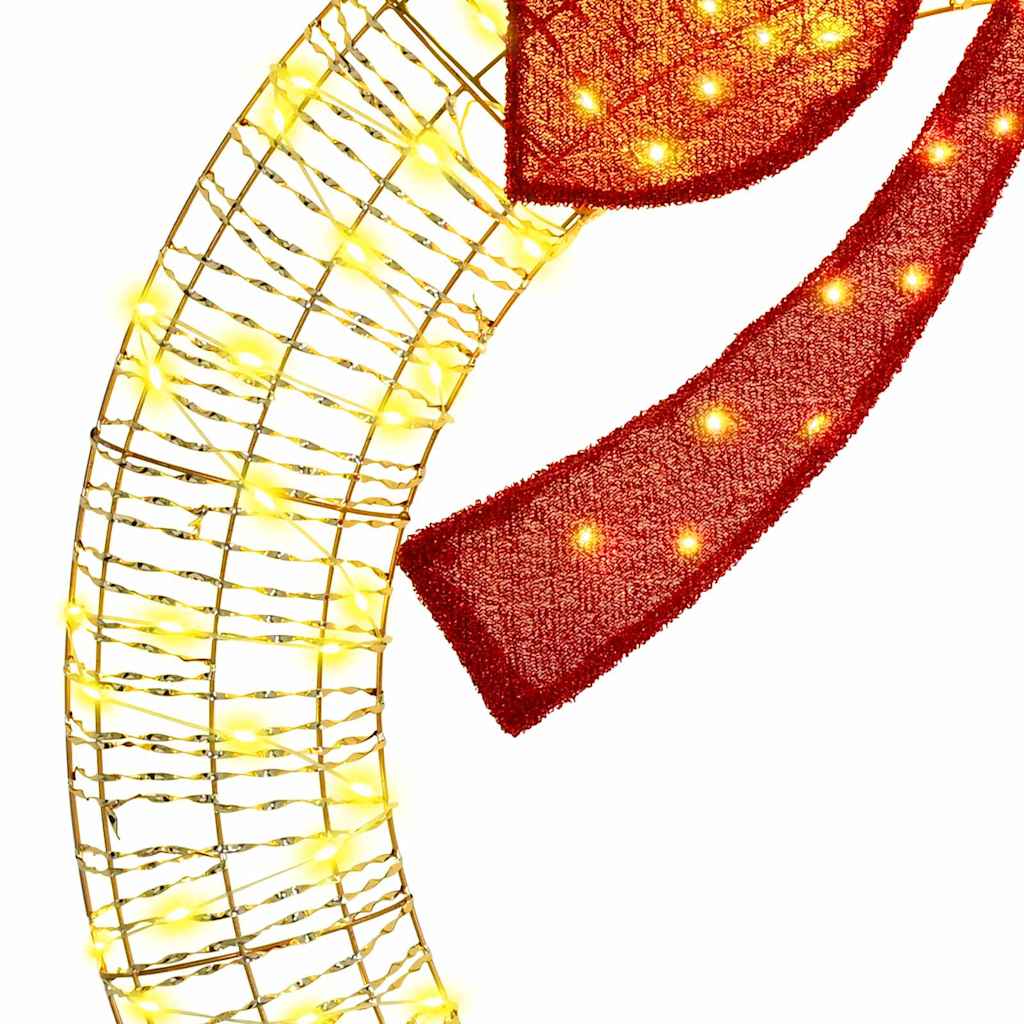 Στεφάνι με 150 LED Θερμό λευκό 121 x 121 x 10 εκ PET - Pakobazaar