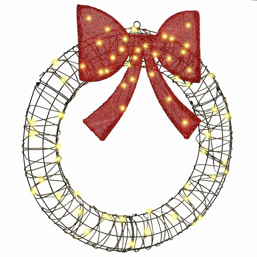 Στεφάνι με 60 LED Θερμό λευκό 76 x 76 x 8 εκ Ρατάν - Pakobazaar