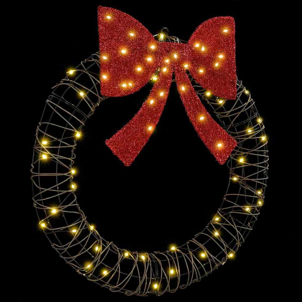 Στεφάνι με 60 LED Θερμό λευκό 76 x 76 x 8 εκ Ρατάν - Pakobazaar