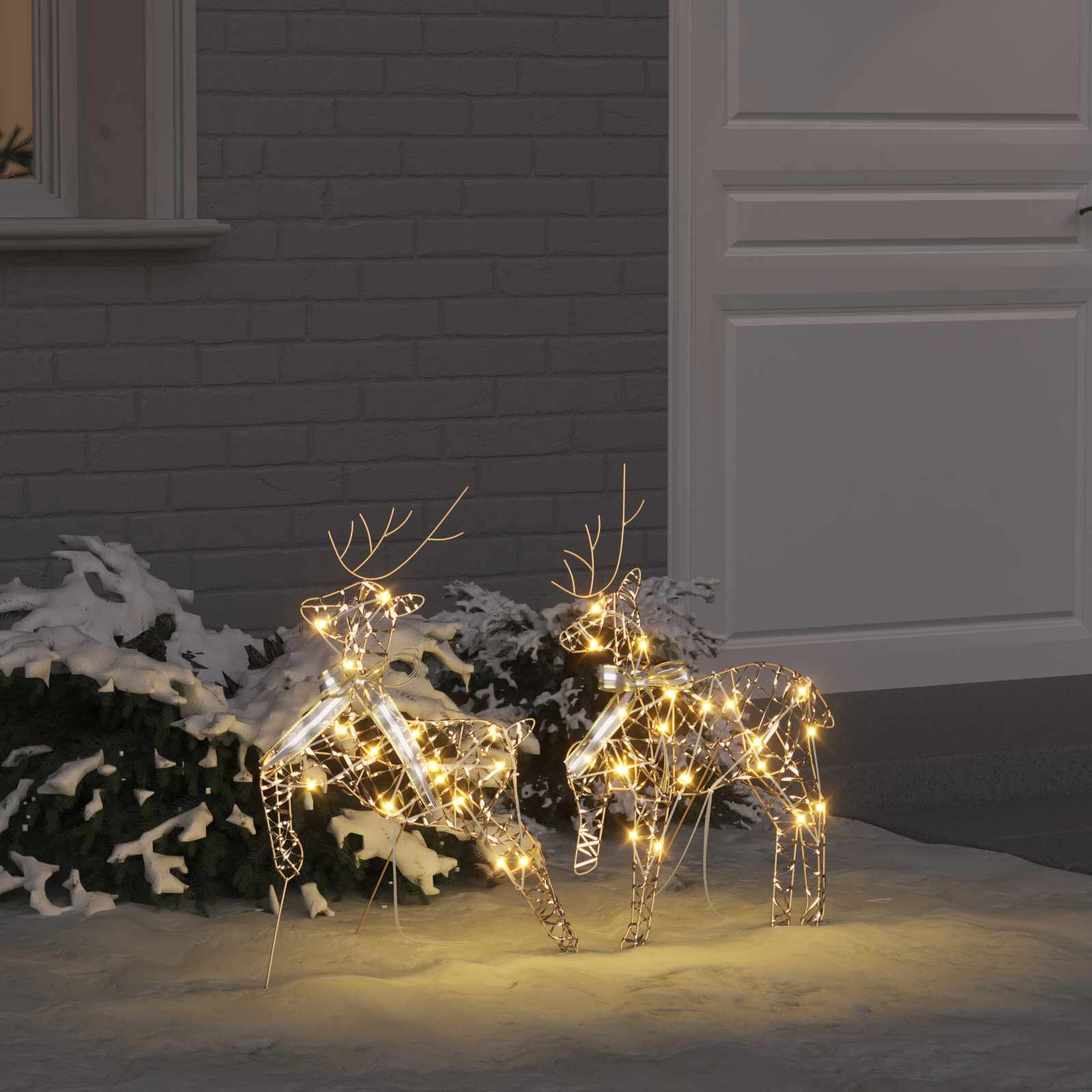 LED Ελάφια με 40 LED 2 pcs Θερμό λευκό PET - Pakobazaar