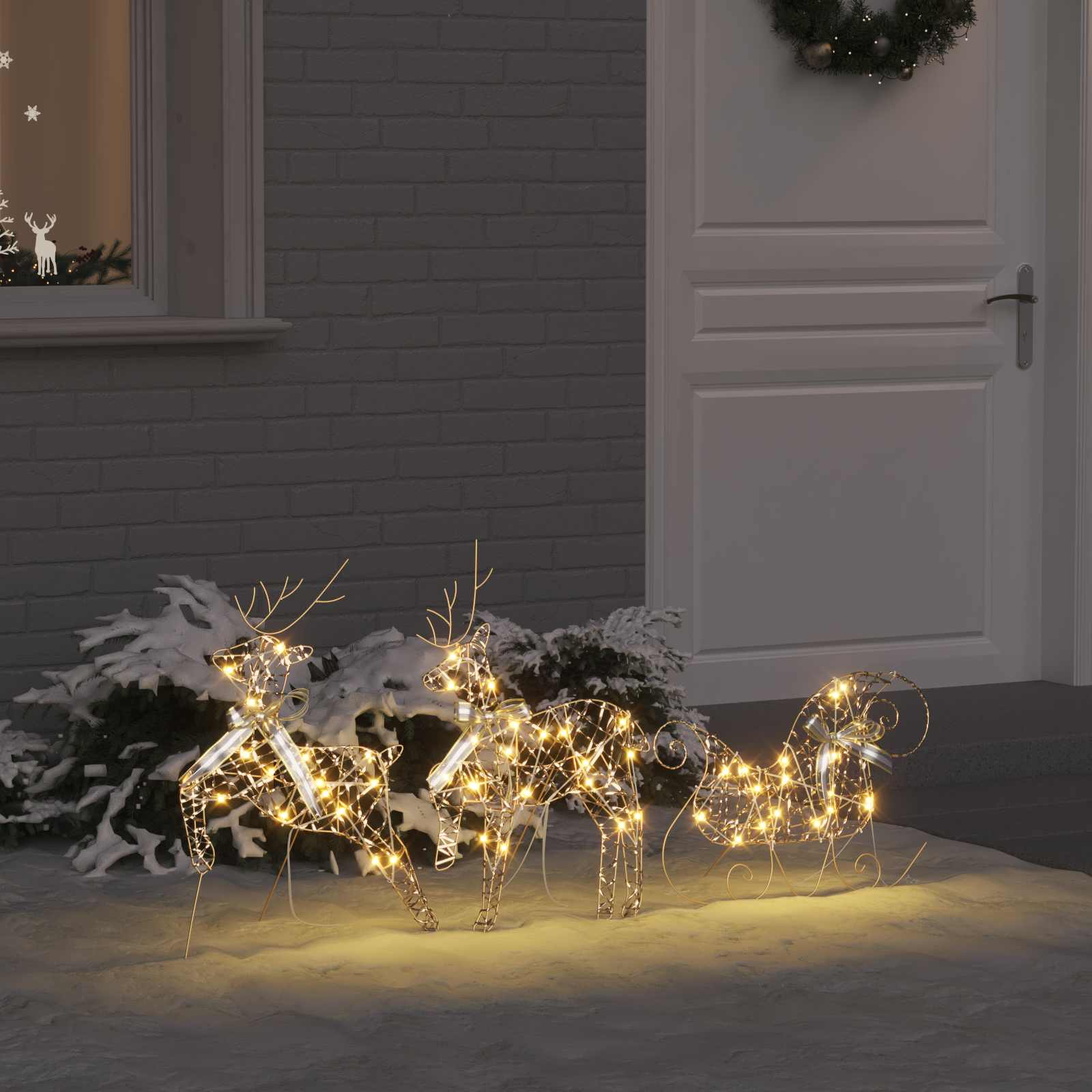 LED Ελάφια με 60 LED 3 pcs Θερμό λευκό PET - Pakobazaar