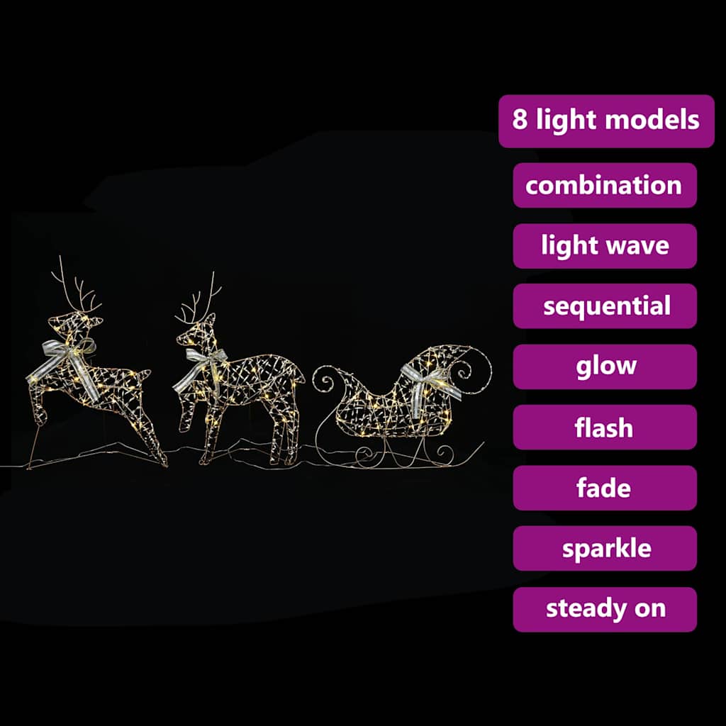 LED Ελάφια με 60 LED 3 pcs Θερμό λευκό PET - Pakobazaar
