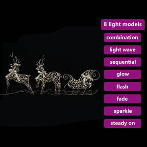 LED Ελάφια με 60 LED 3 pcs Θερμό λευκό PET - Pakobazaar