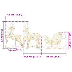 LED Ελάφια με 60 LED 3 pcs Θερμό λευκό PET - Pakobazaar