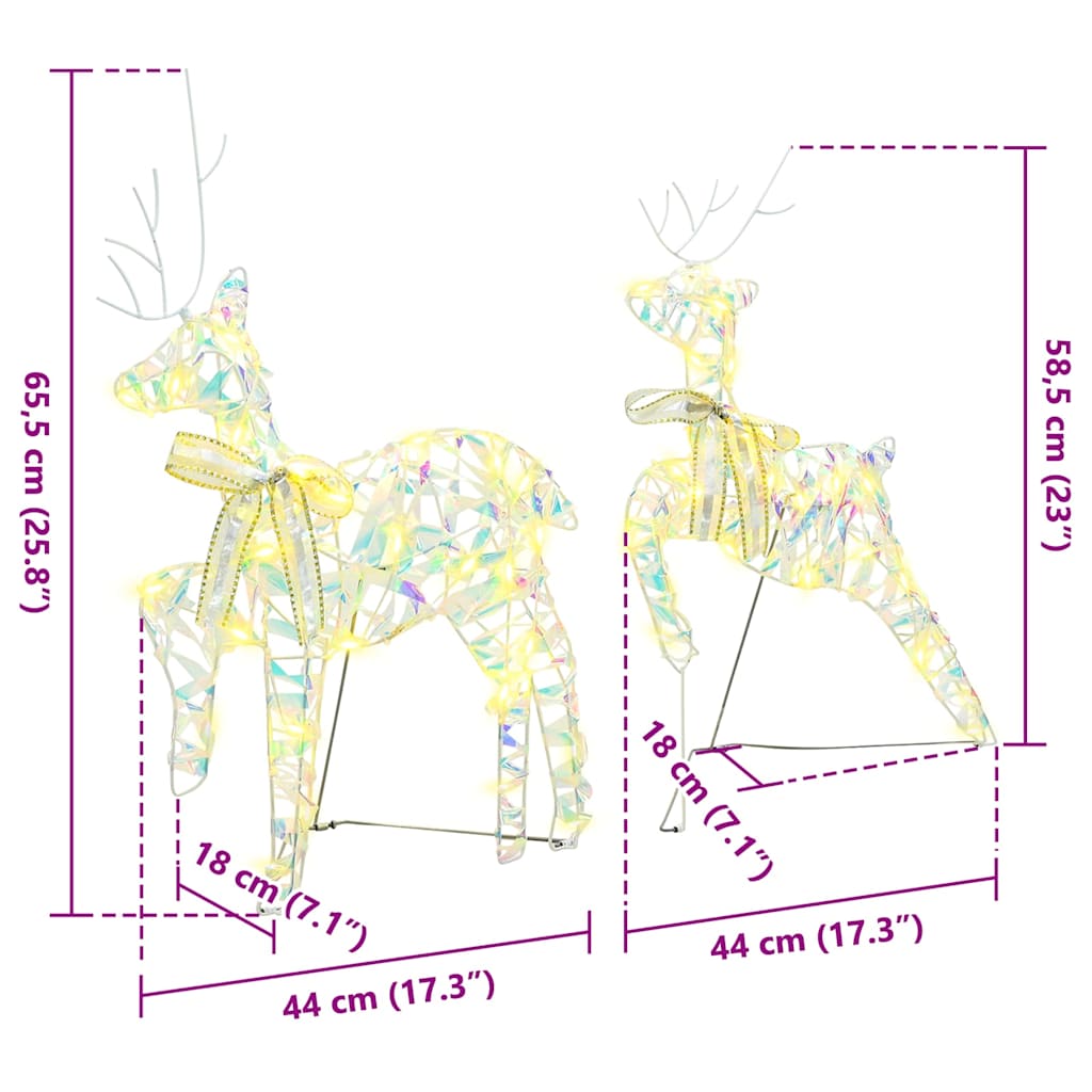 LED Ελάφια με 40 LED 2 pcs Θερμό λευκό PET - Pakobazaar