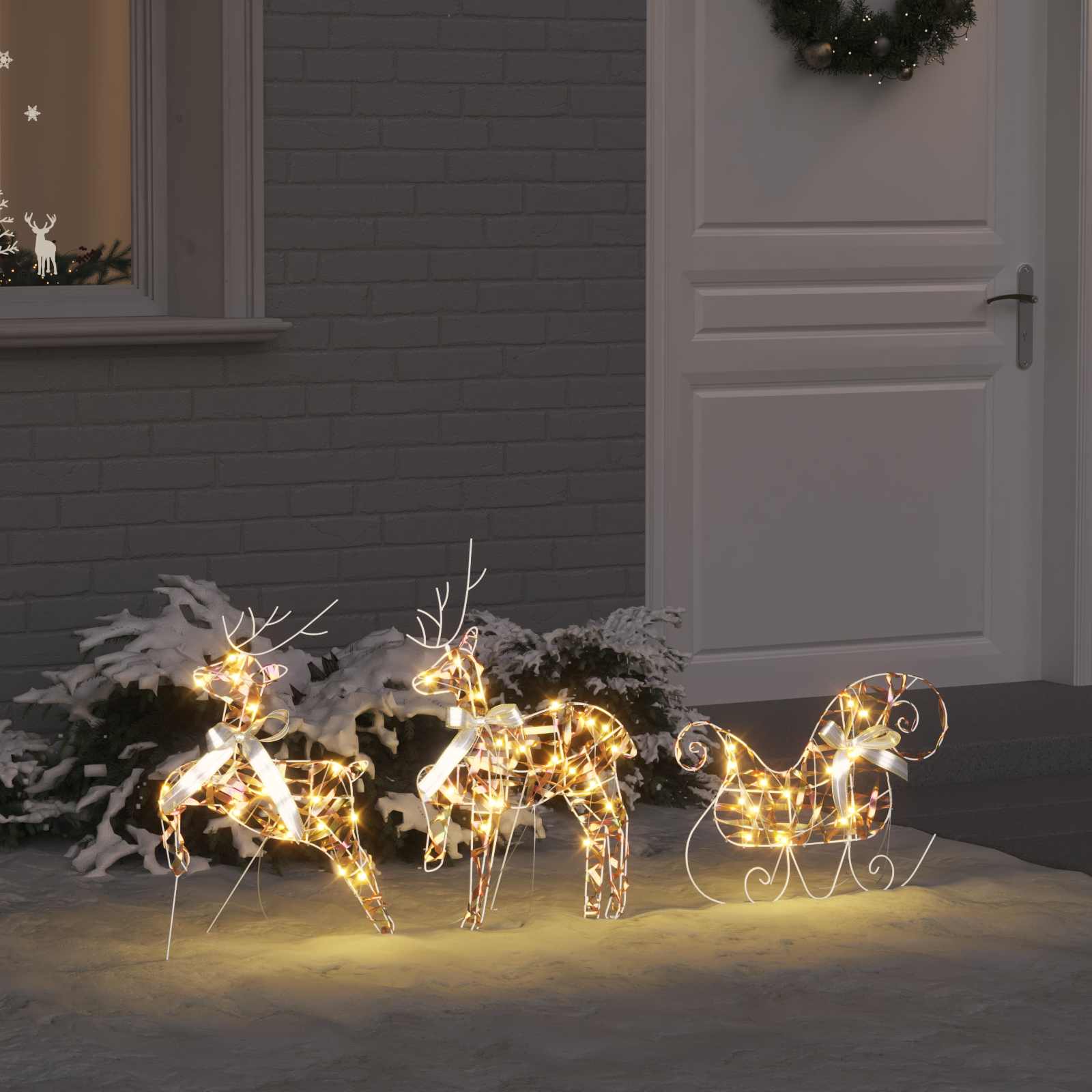 LED Ελάφια με 60 LED 3 pcs Θερμό λευκό PET - Pakobazaar