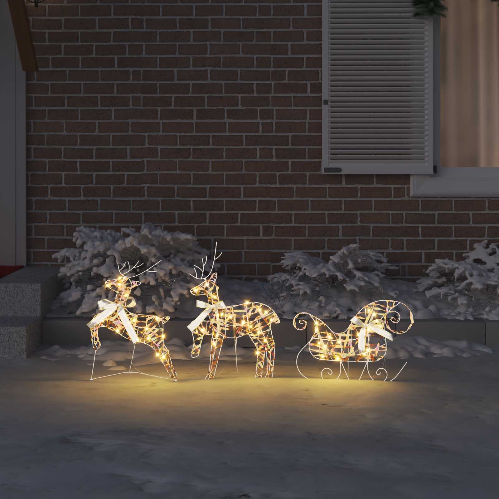 LED Ελάφια με 60 LED 3 pcs Θερμό λευκό PET - Pakobazaar
