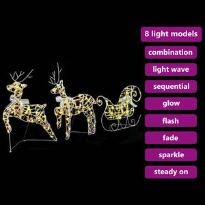 LED Ελάφια με 60 LED 3 pcs Θερμό λευκό PET - Pakobazaar