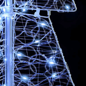 Χριστουγεννιάτικο Δέντρο με 100 LED Κρύο Λευκό 120 cm Ακρυλικό - Pakobazaar