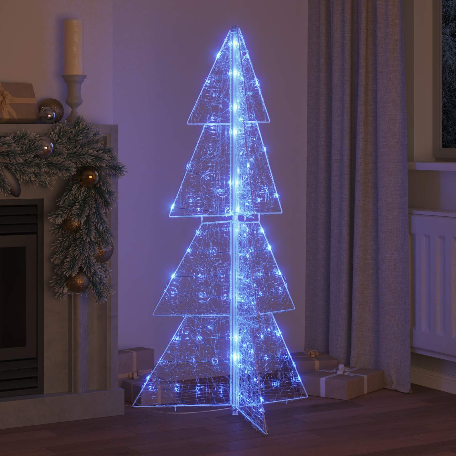 Χριστουγεννιάτικο Δέντρο με 160 LED Μπλε 150 cm Ακρυλικό - Pakobazaar