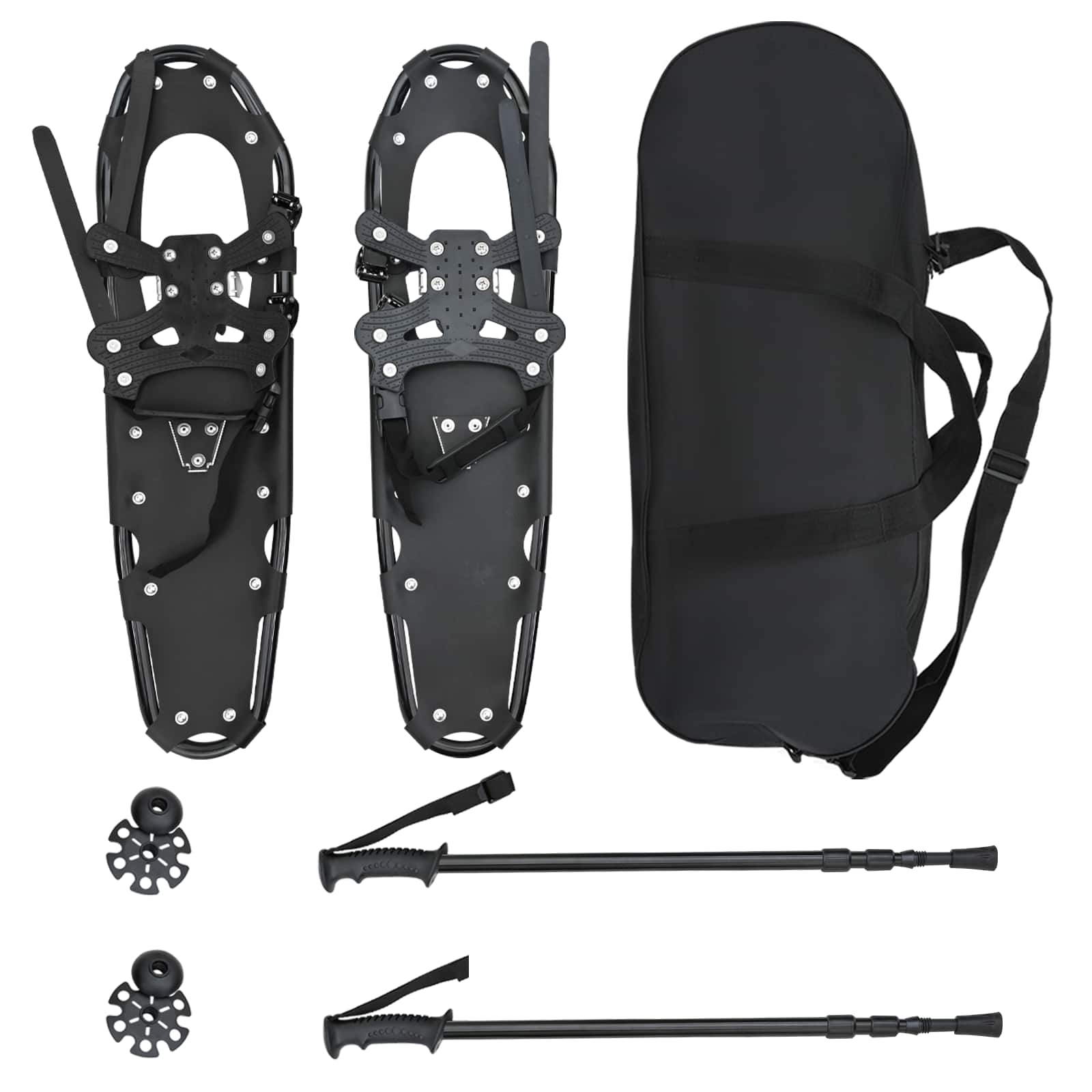Χιονοπέδιλα 3 σε 1 με μπατόν πεζοπορίας Μαύρο 30 ίντσες - Pakobazaar