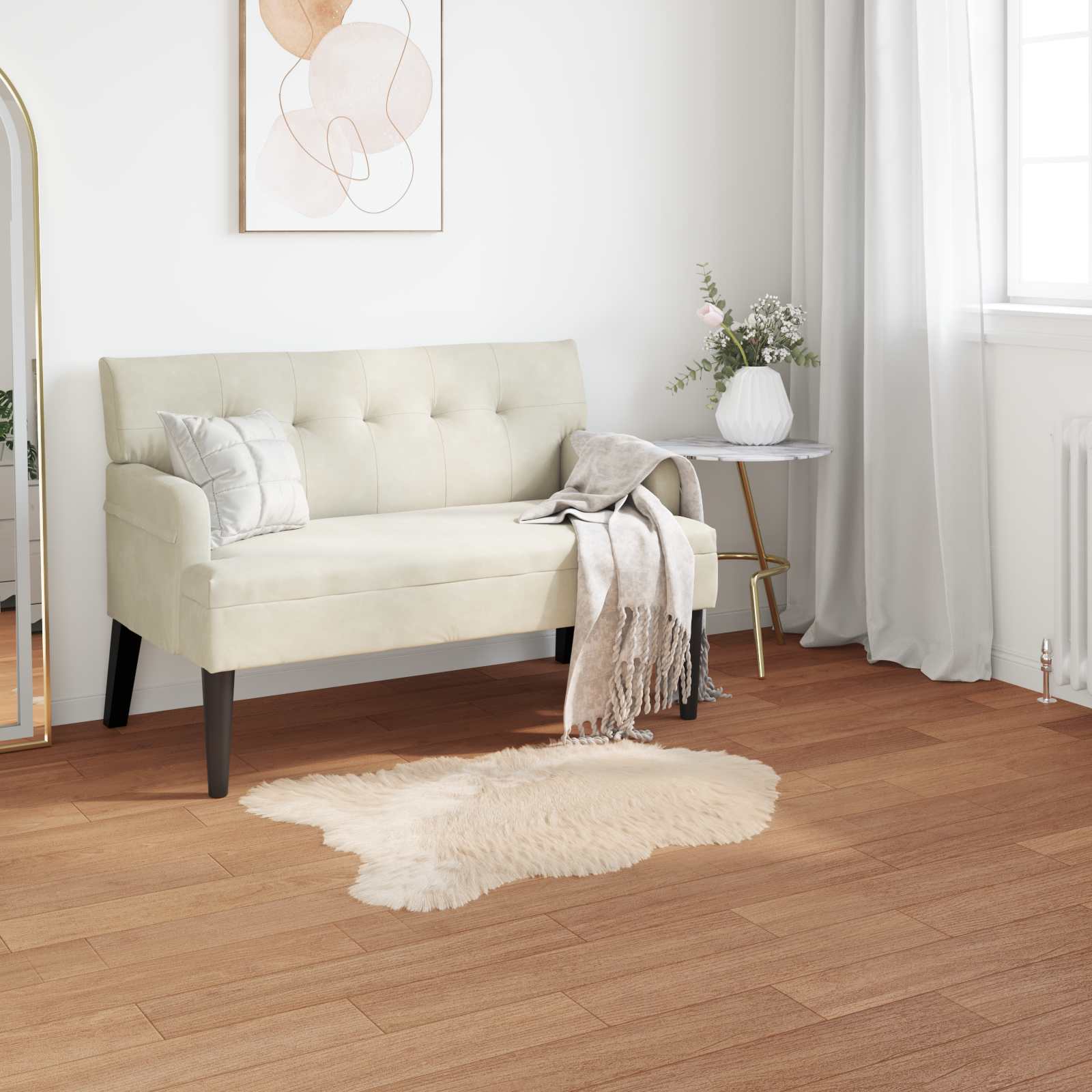 Χαλί από τεχνητό πρόβειο δέρμα TAFALLA Μπεζ 50 x 80 cm
