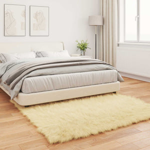 Χαλί από τεχνητό πρόβειο δέρμα TAFALLA Κρεμ 160 x 160 cm