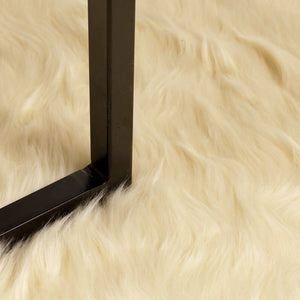 Χαλί από τεχνητό πρόβειο δέρμα TAFALLA Κρεμ Ø 100 εκ