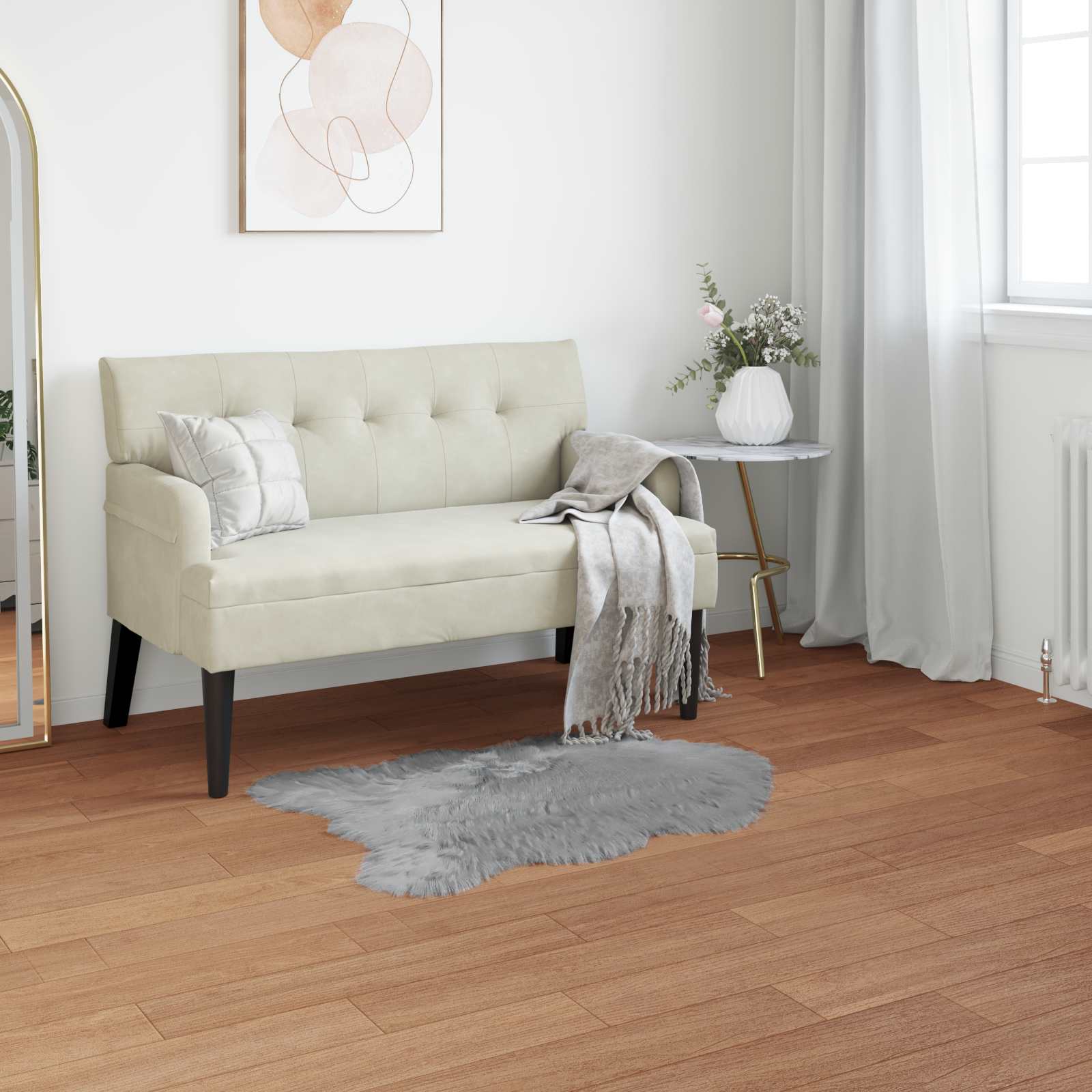 Χαλί από τεχνητό πρόβειο δέρμα TAFALLA Γκρι 50 x 80 cm