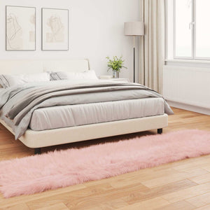 Χαλί από τεχνητό πρόβειο δέρμα TAFALLA Ροζ 80 x 250 cm