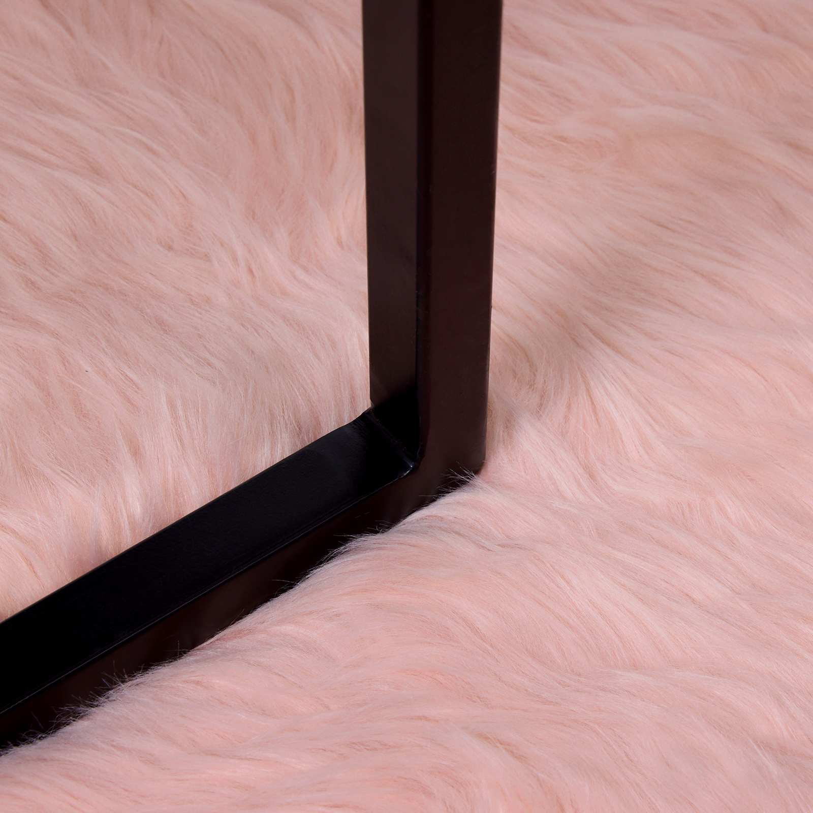 Ψεύτικο Δέρμα Προβάτου Χαλί Tafalla Ροζ 120 x 120 cm