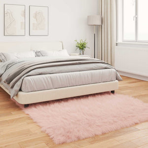 Χαλί από τεχνητό πρόβειο δέρμα TAFALLA Ροζ 120 x 120 cm